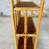 3-tier rattan bamboo shelf, circa 1960's