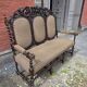 Three-seater armchair in Louis XIII style made of oak from the 19th century.