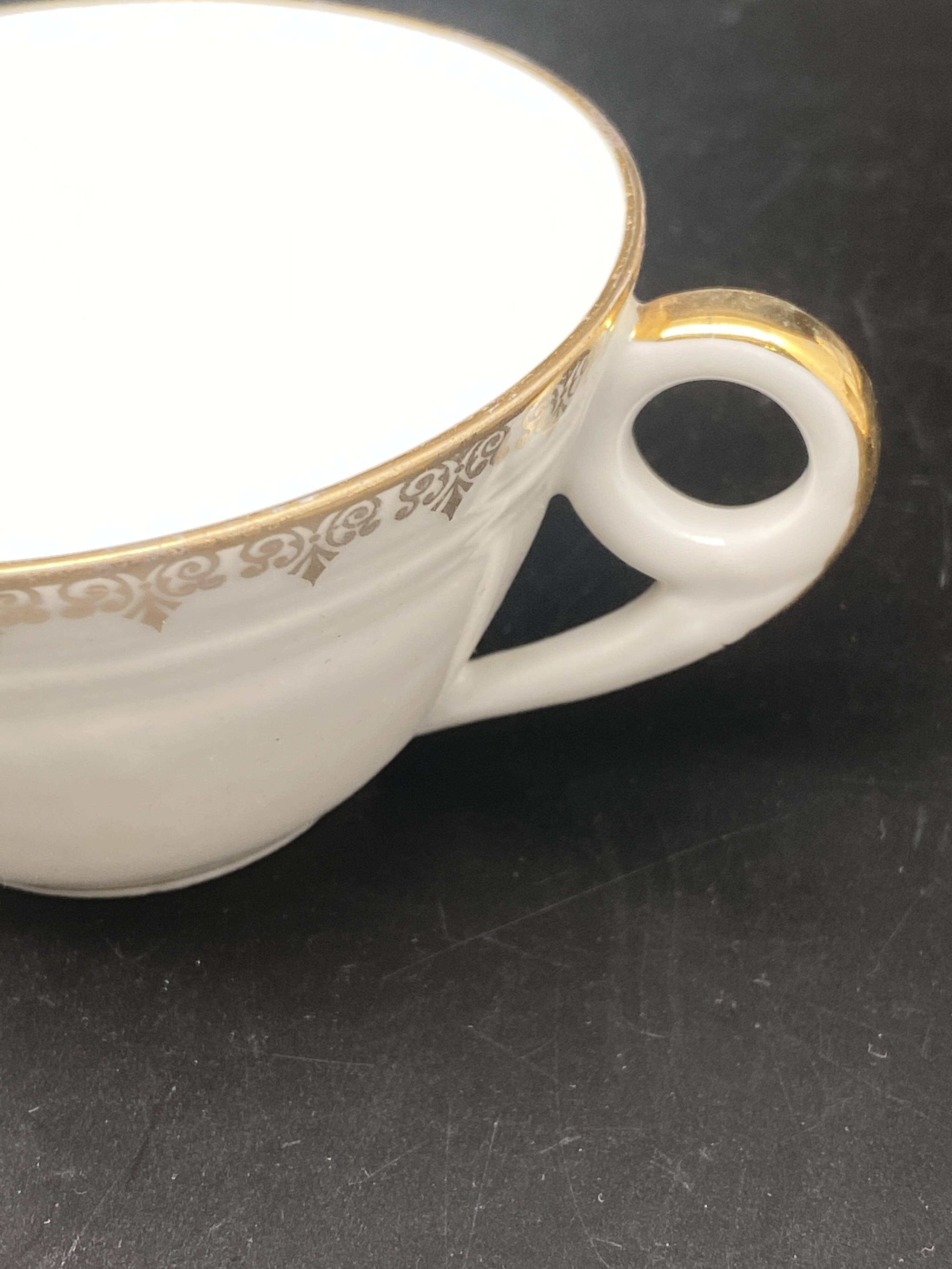 White and gilded Limoges porcelain tea/coffee service – MPM0724SV1