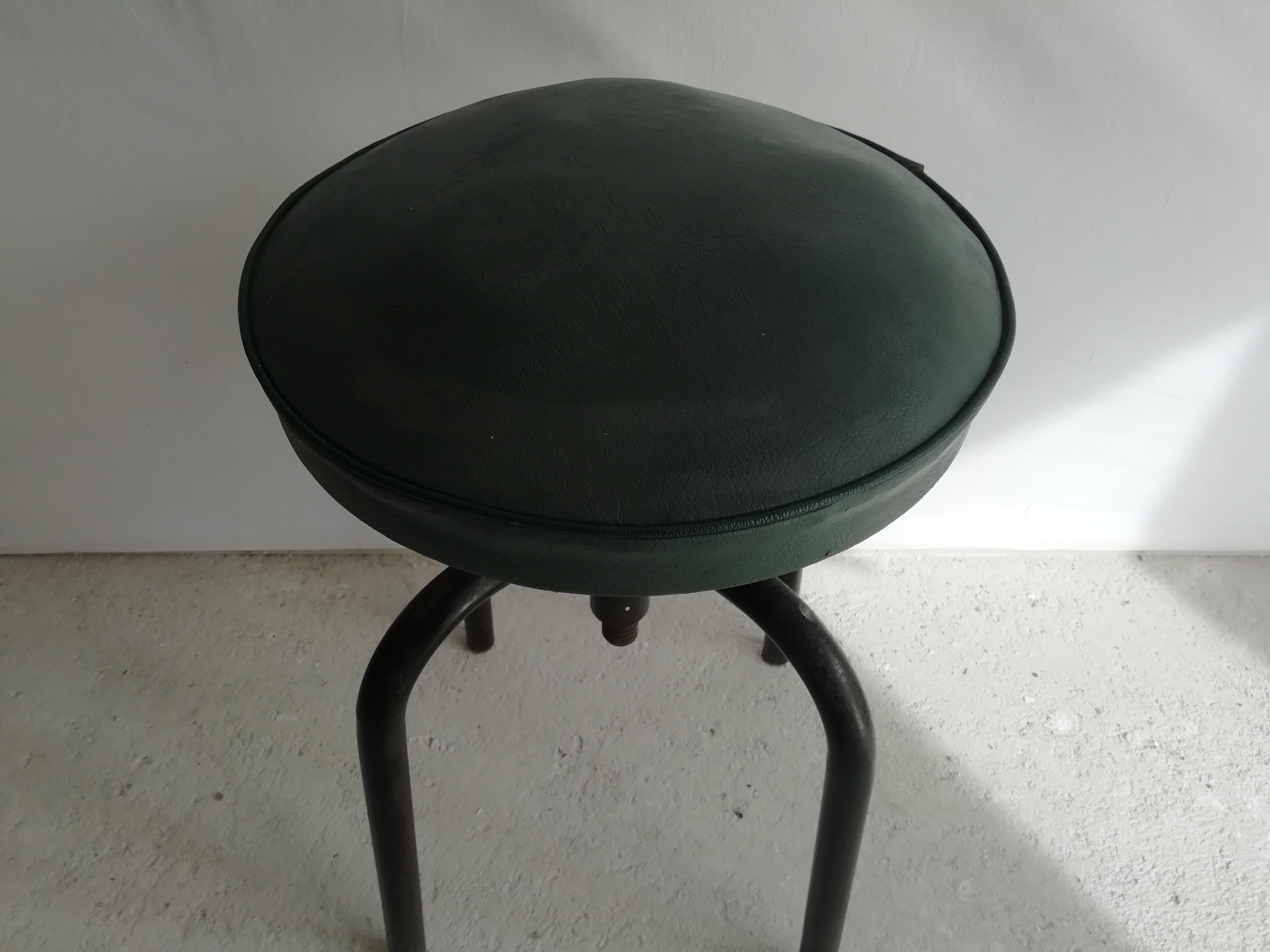 Industrial stool leatherette and steel