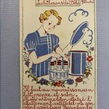 3 illustrations anciennes de puériculture encadrées