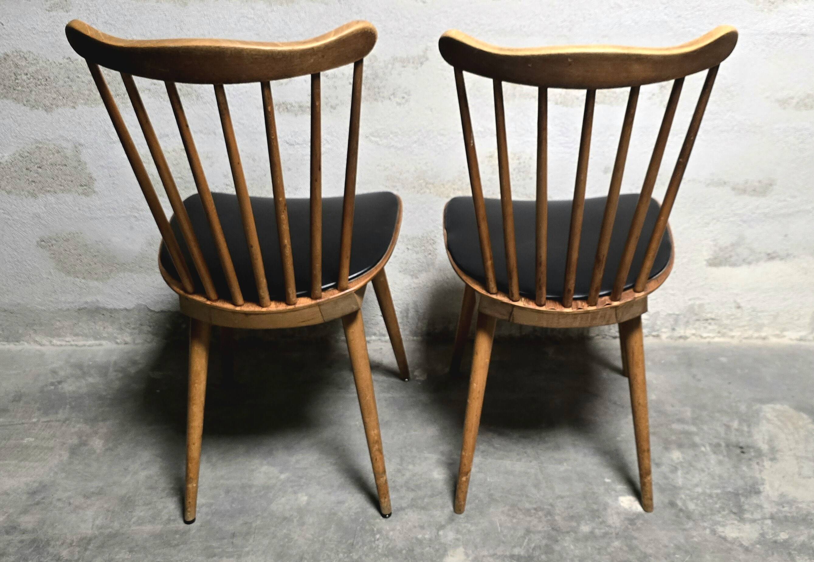 Lot de deux chaises vintage Baumann Sonate 1960