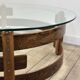 Round Scandinavian teak coffee table, 1970