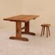 Table in solid elm, France, 1980s