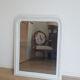 Old mirror, Louis Philippe style, white and gold patina, antique French