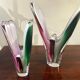 Pair of crystal vases by Paul Kedelv for Flygsfors Coquille