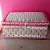 Sewing box rope and scoubidous 60s