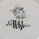 Pair of flat plates Sarreguemines decor Rouen