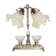Art Deco ink lamp in silver metal and glass paste tulip. Anne 30