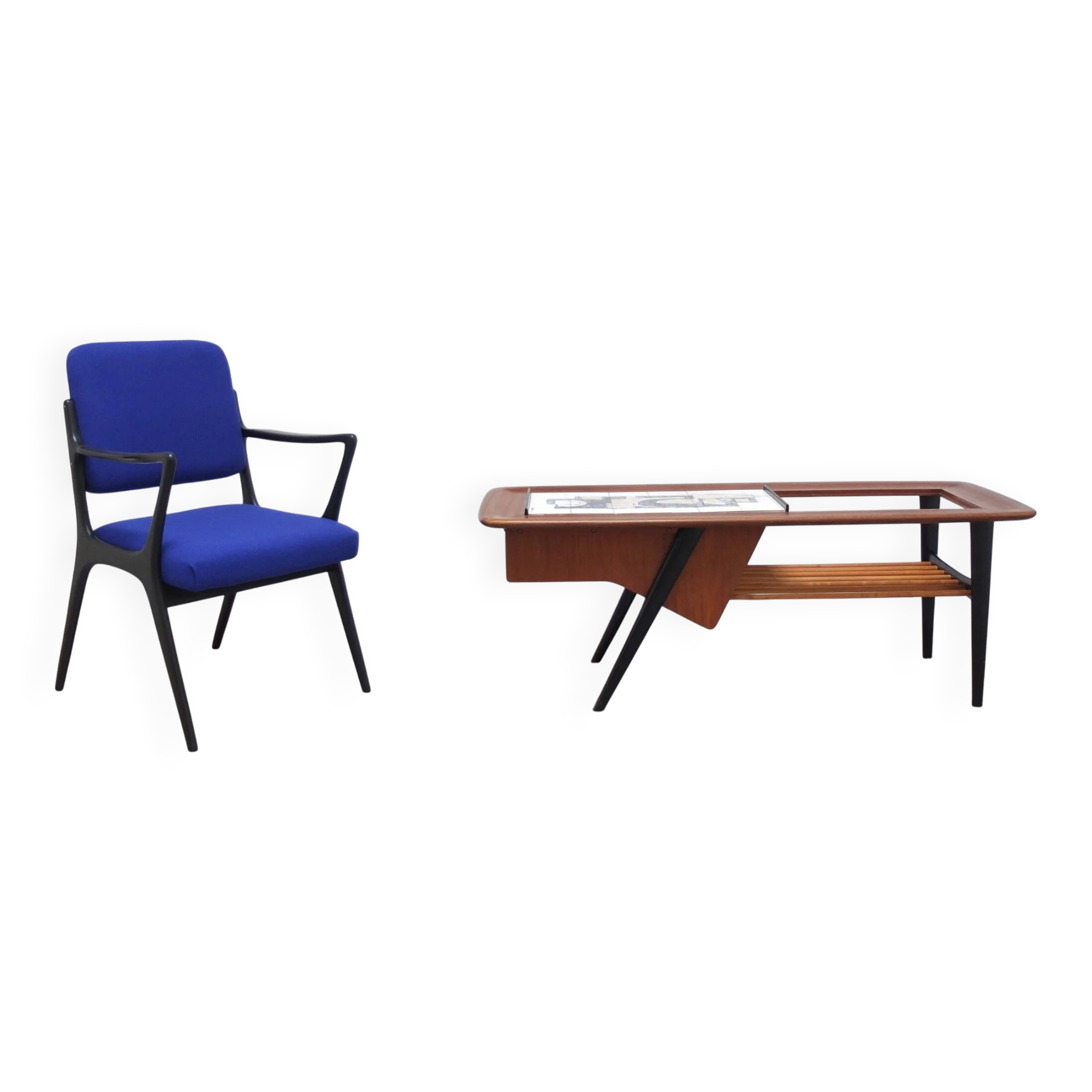 Decorative coffee table with bar by Alfred Hendrickx for Belform, 1950s