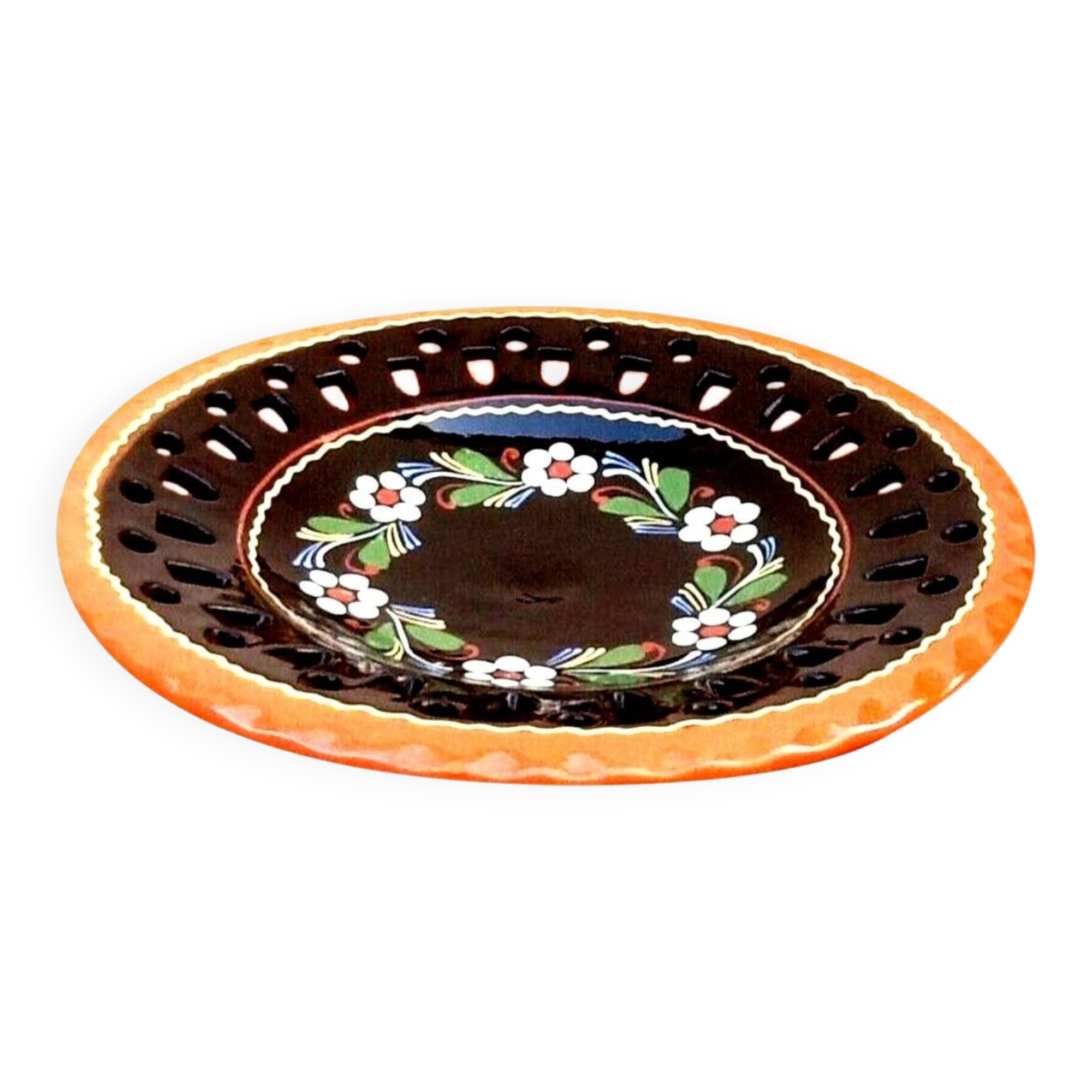 1960s Openwork Dish Traditional Ceramics HMV Manufacture Hungary