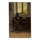 Huile sur panneau d'une scène d'intérieur 1920, tableau scène de genre