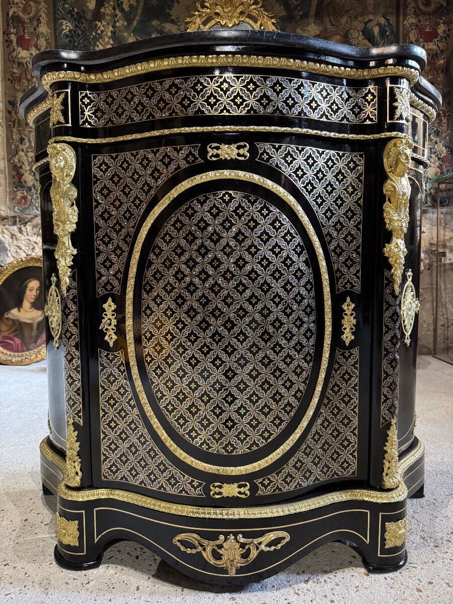 Boulle marquetry support furniture "net" from the Napoleonic III period