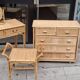 Woven rattan and wicker furniture. Vintage.