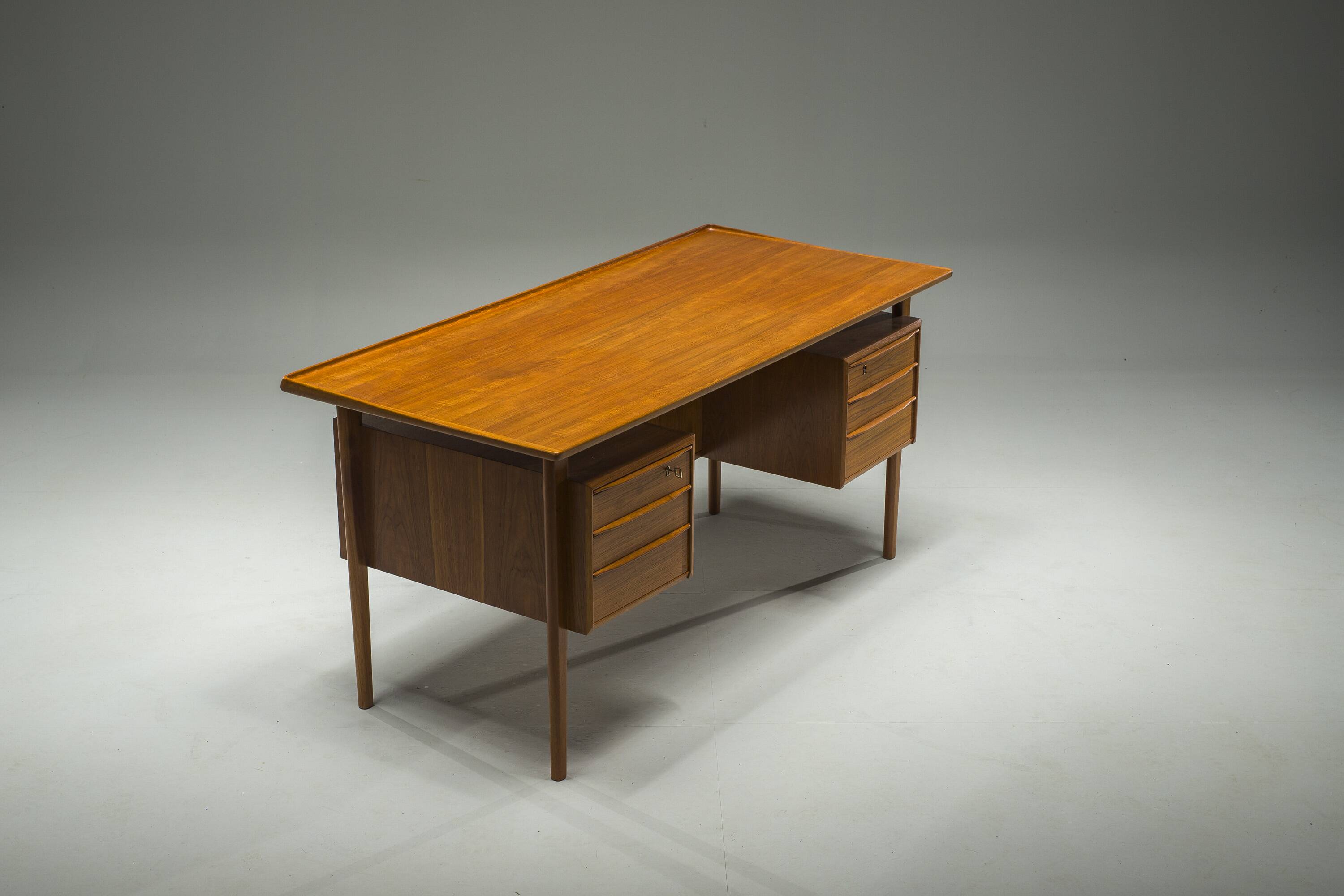 Danish Teak Desk by Peter Lovig Nielsen for Hedensted Mobelfabrik, 1964