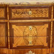 Chest of drawers Transition Style Louis XV marquetry and bronze