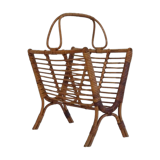 Porte revue vintage en rotin 1960