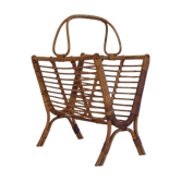 Vintage rattan magazine holder 1960