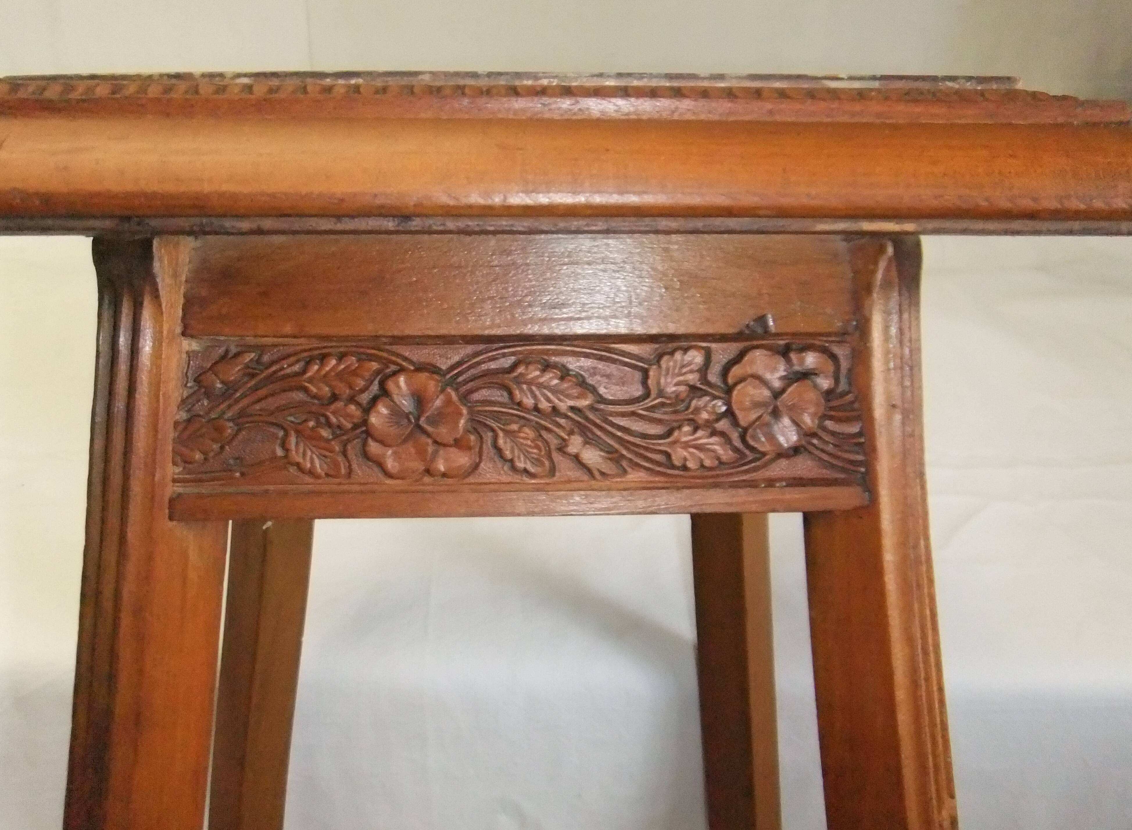 Wooden side table, pedestal console, 110 cm, plant stand, statue, sculpture