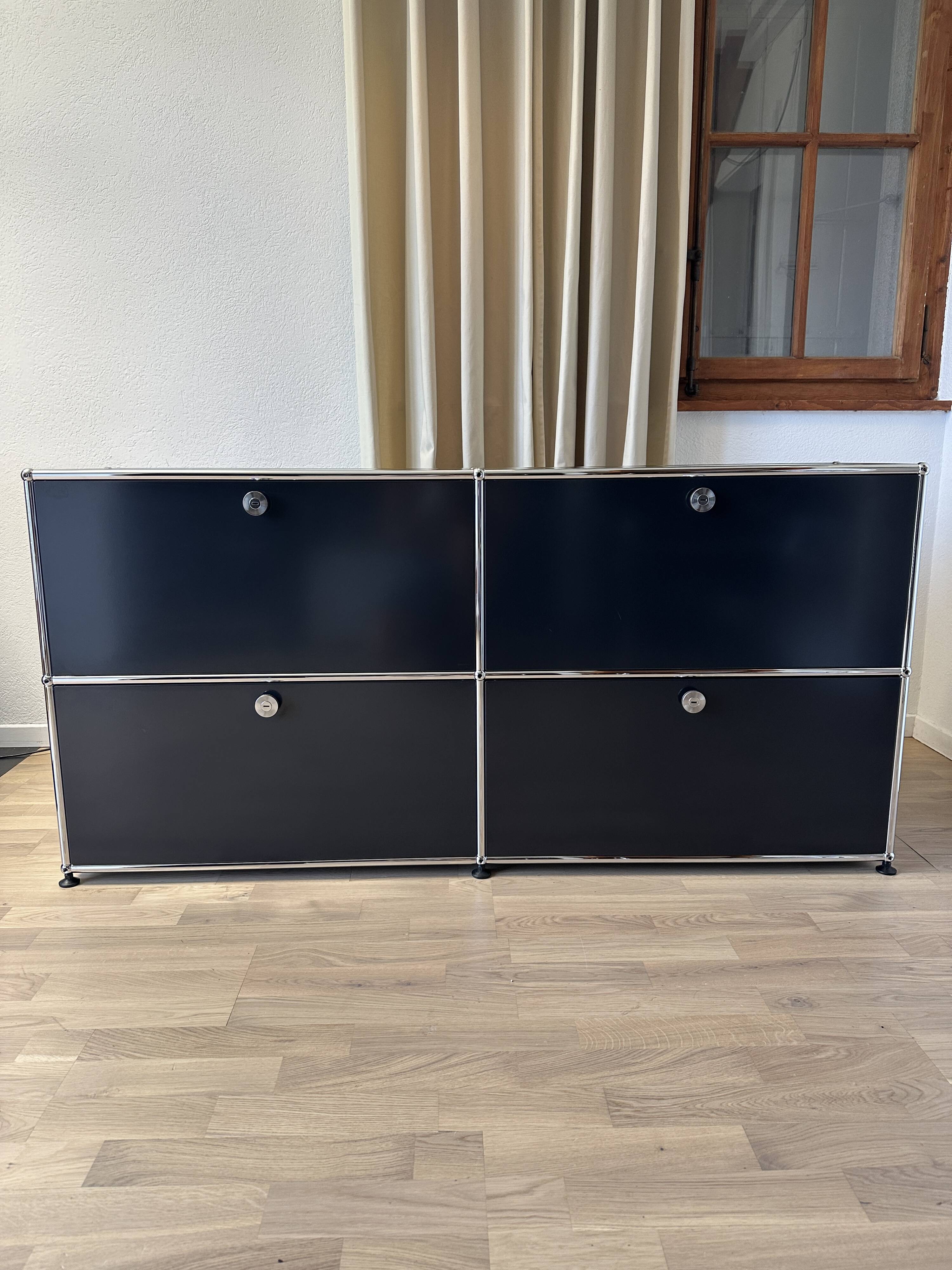 USM Haller Chest of Drawers in Graphite Black 1/2