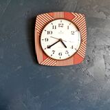 Silent rectangular vintage wall pendulum clock "Copper pink junghans"