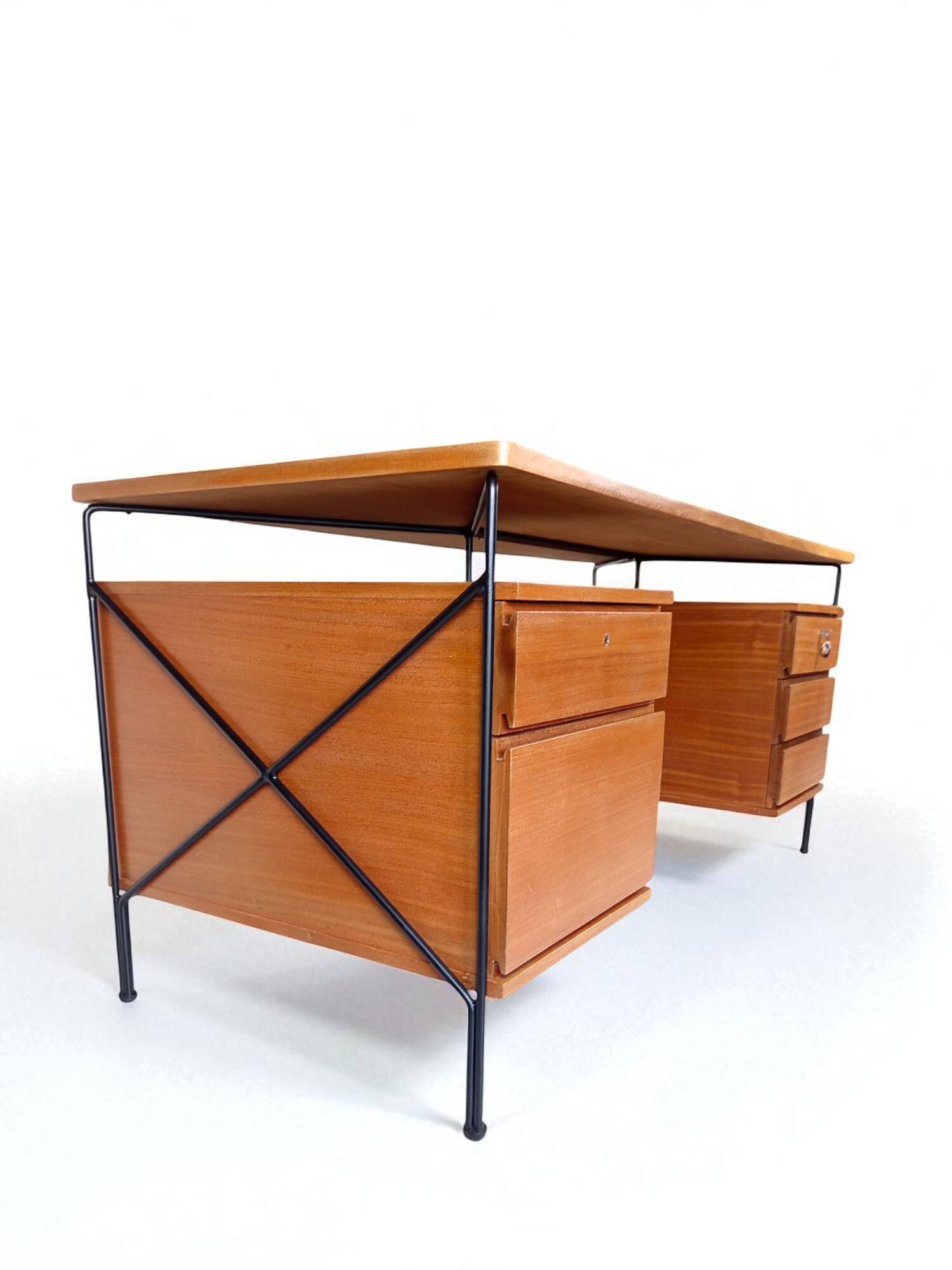 Double caisson desk modernist ARP (Guariche, Motte, Mortier) – 1955