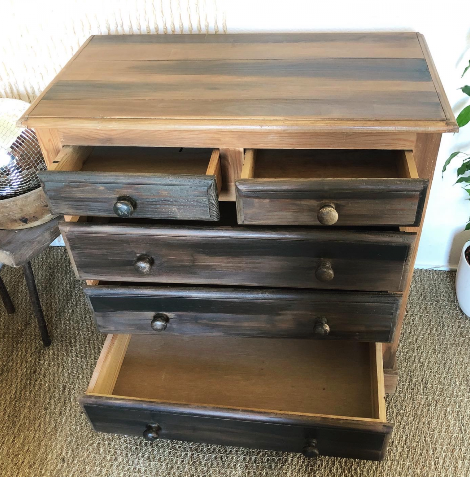 Solid pine chest of drawers