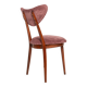 Heart-shaped chair in burgundy velvet, pink, violet, mid-century, Europe, 1960s.