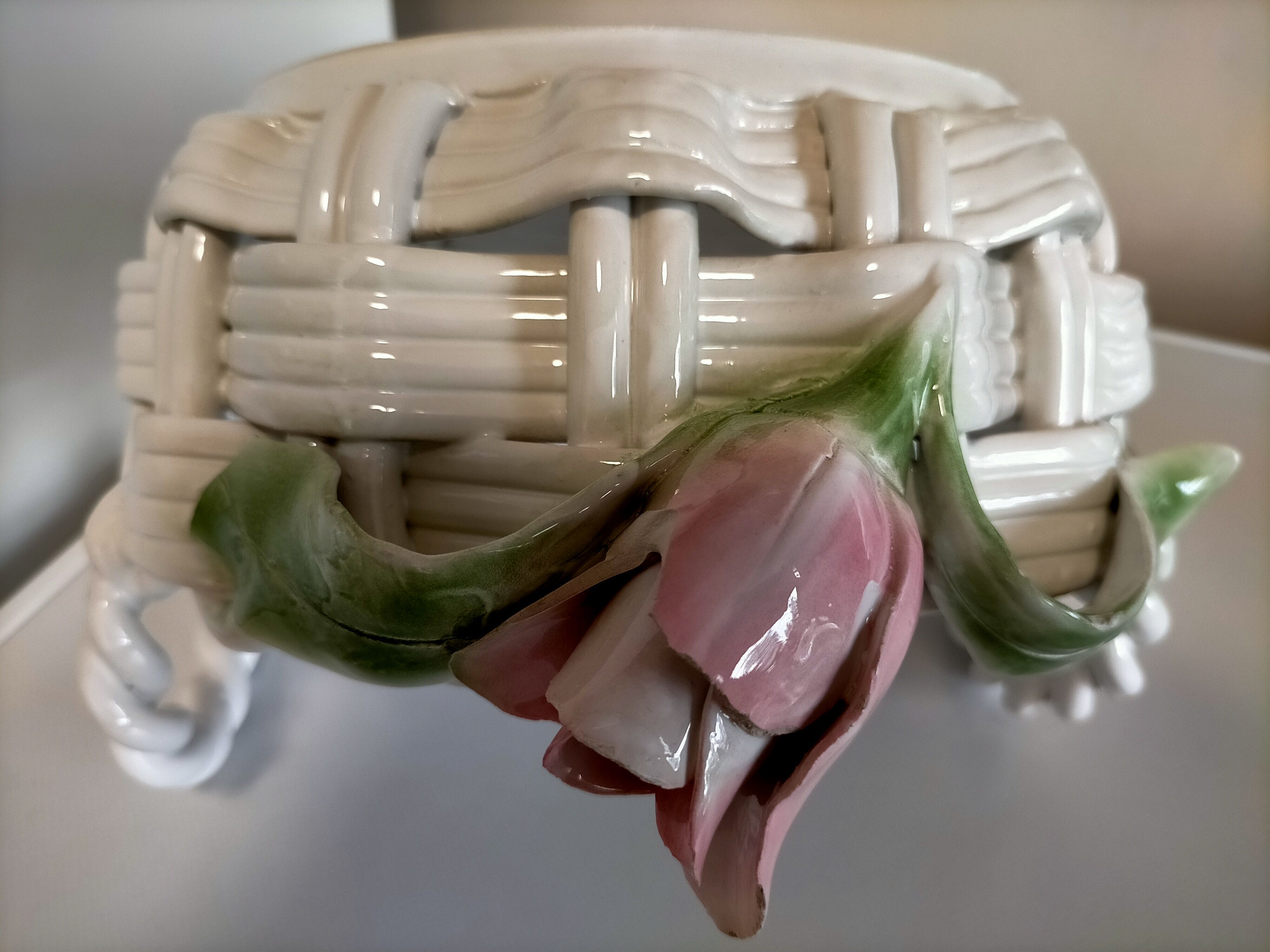 Braided ceramic dish