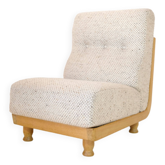 Robert Guillerme & Jacques Chambron, armchair upholstered in beige fabric.