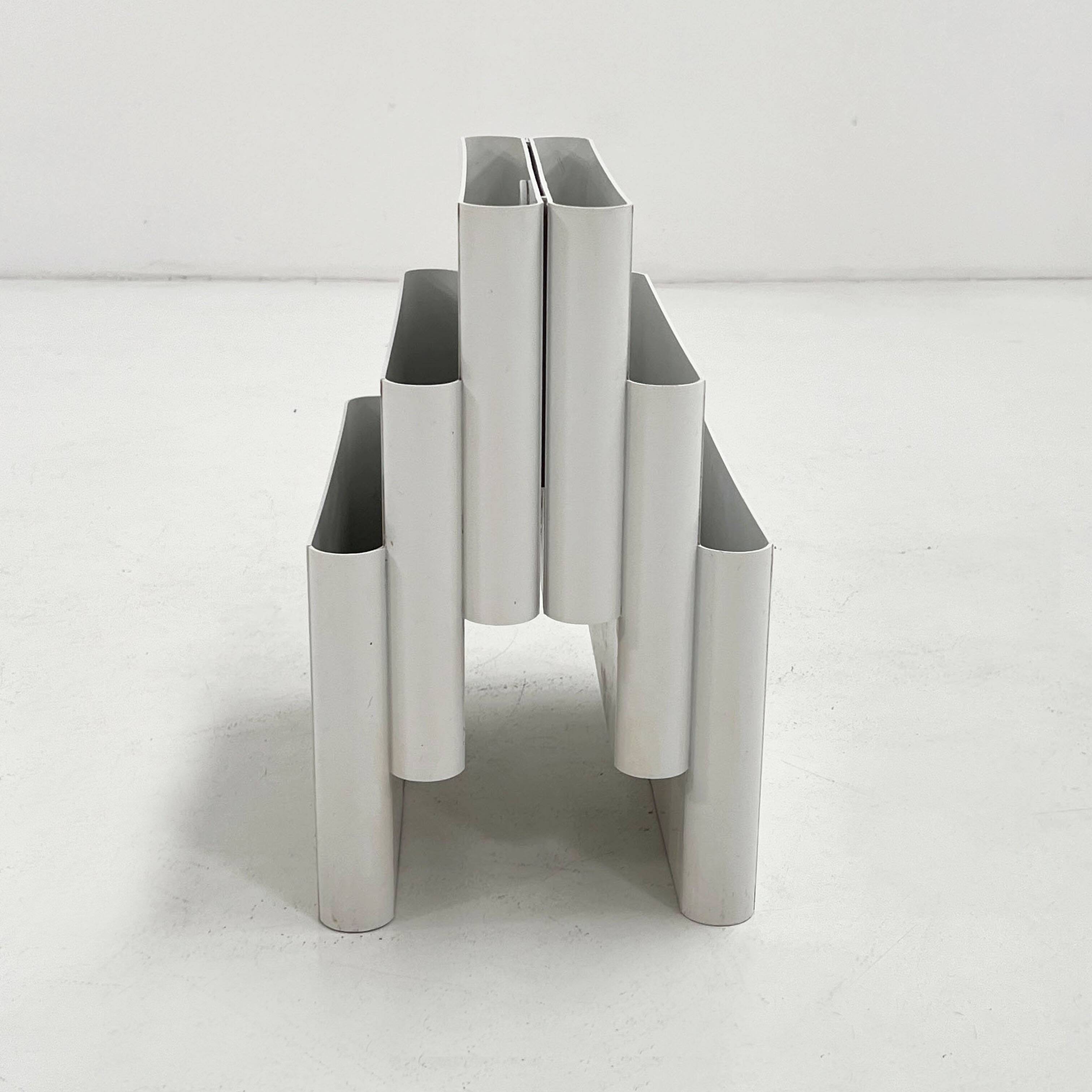 White magazine rack by Giotto Stoppino for Kartell, 1970