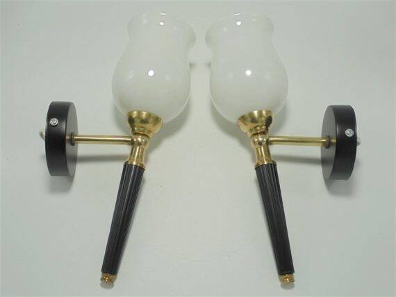 Pair of torch wall lights
