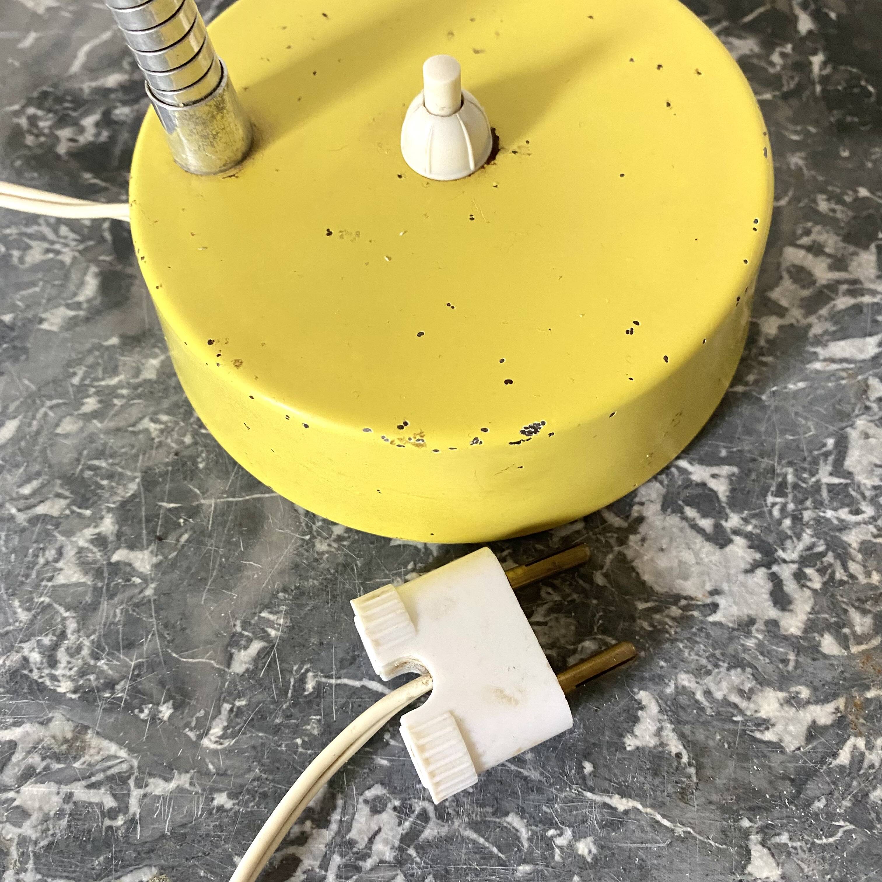 Yellow metal desk lamp, 1950s-1960s