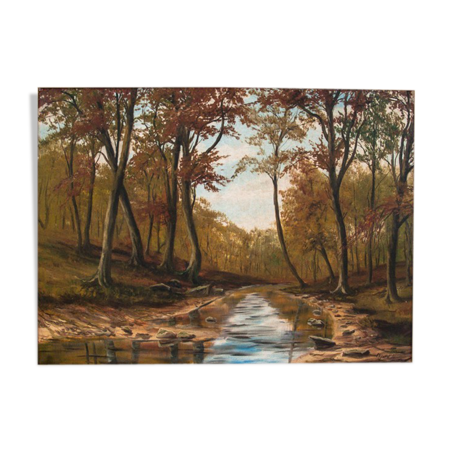 Painting "River flowing through the forest"