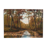Painting "River flowing through the forest"