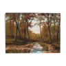Peinture « Rivière qui coule à travers la forêt »