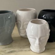 Series of 4 vintage ceramic head vases from the 70s and 80s