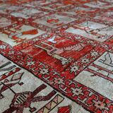 Vintage oriental handmade carpet 125cm x 183cm 1960s, 1c483