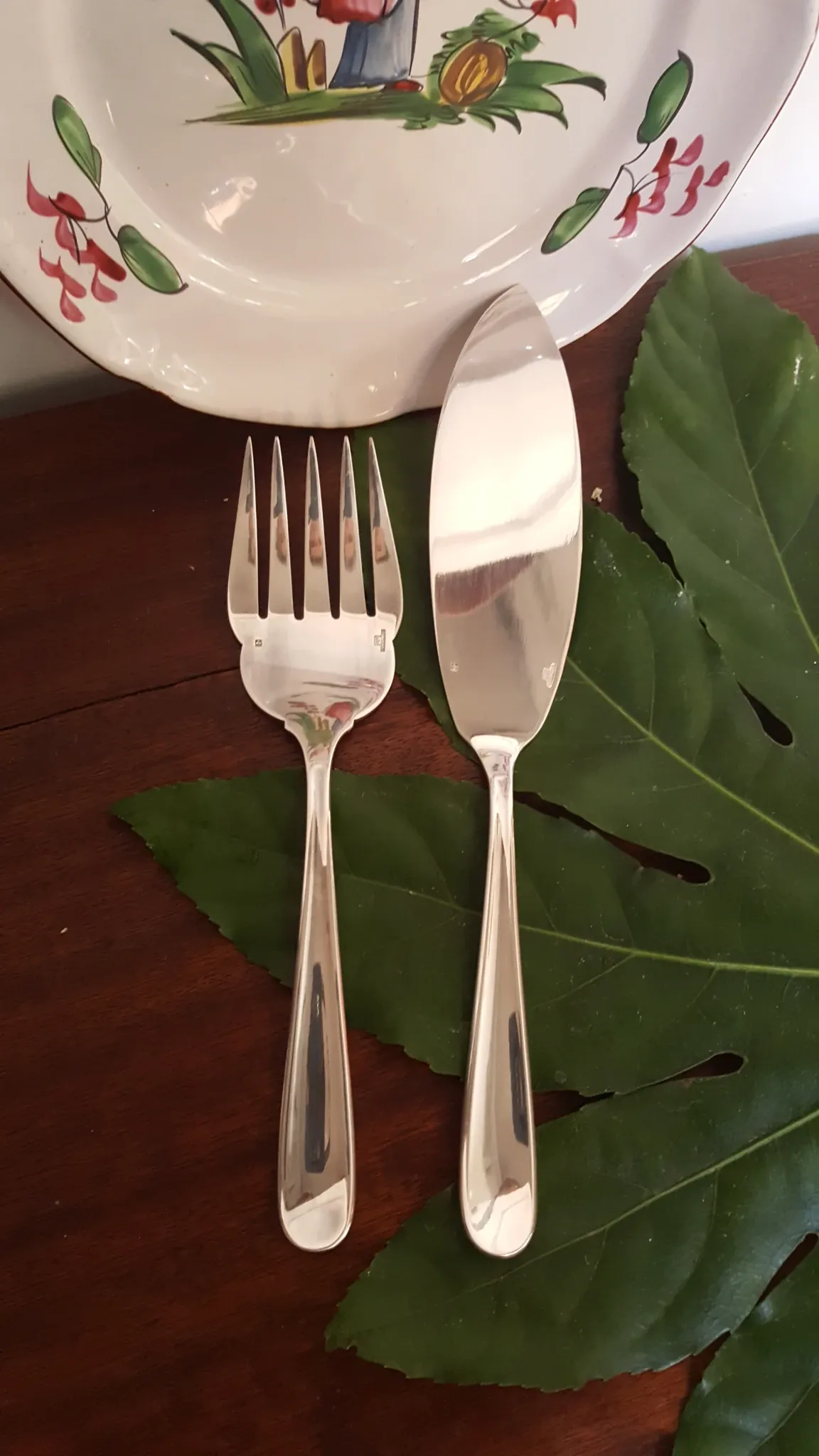 Christofle Fish Service Cutlery Model Dax Silver-Plated Metal 22 - 28 cm