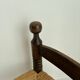 Chaise basse, de cheminée vintage style Charles Dudouyt en bois et paille