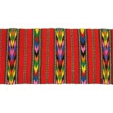 Red wool runner with colorful stripes, handwoven, Romania 225x80cm