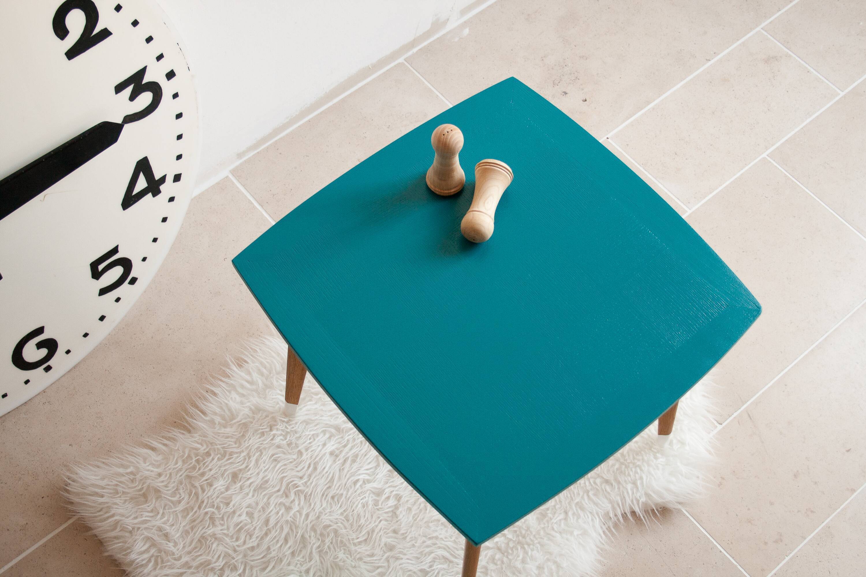 Coffee table oak compass legs revisited