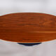 Czech Mid-Century Rosewood Oval Table with Cast Iron Base, 1950s