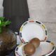 Six assiettes à dessert en porcelaine Anglaise DUDSON BROTHERS 70'