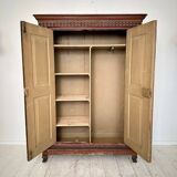 German Neo-Gothic Painted and Carved Wardrobe, 1880