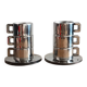 Set of 6 Casalinghi stainless steel cups and saucers, vintage Italian design