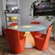 Table lumineuse ED et 4 chaises Zoe – Slide, design Guglielmo Berch