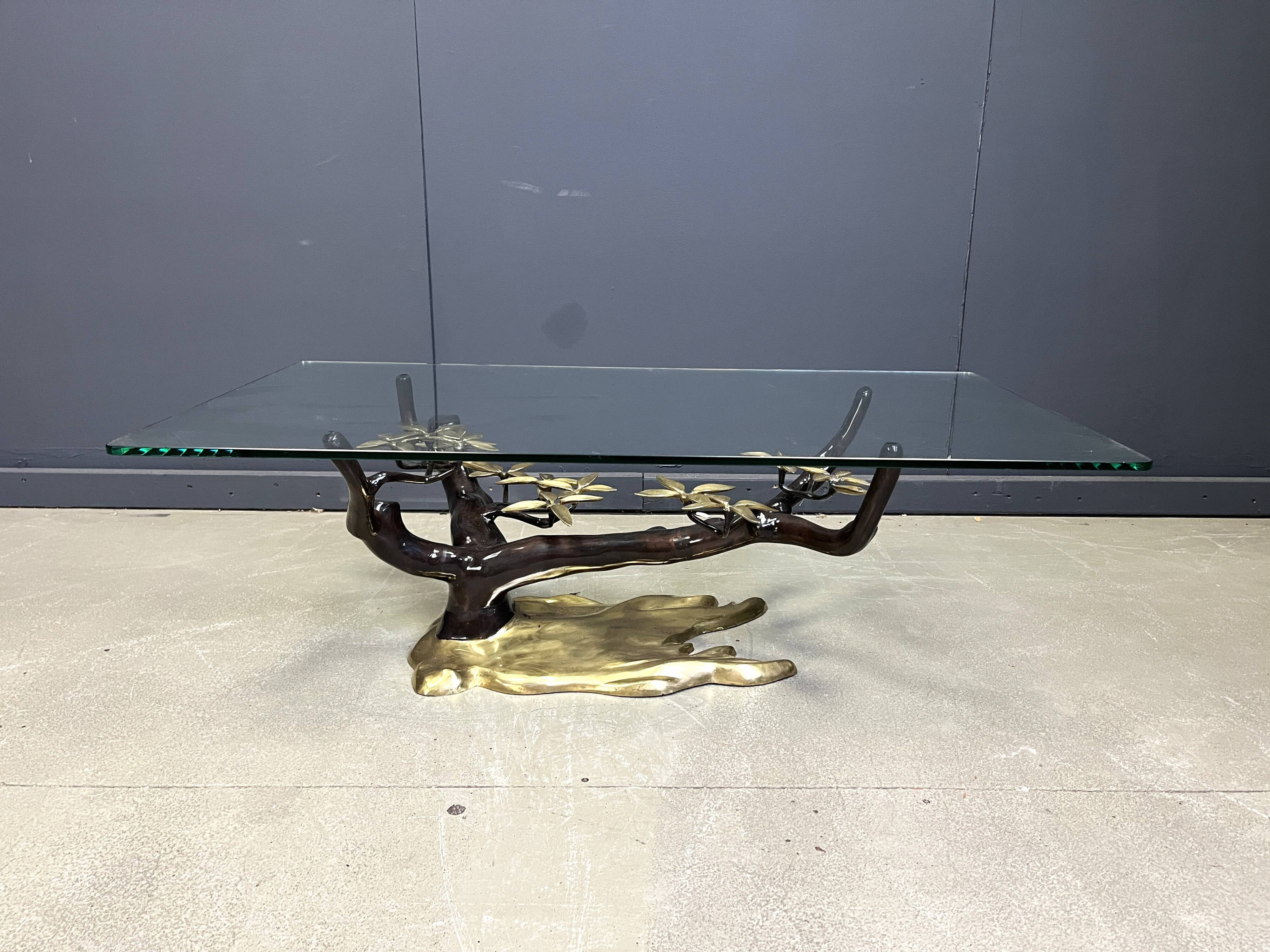 Brass bonsai coffee table by Willy Daro, 1970s