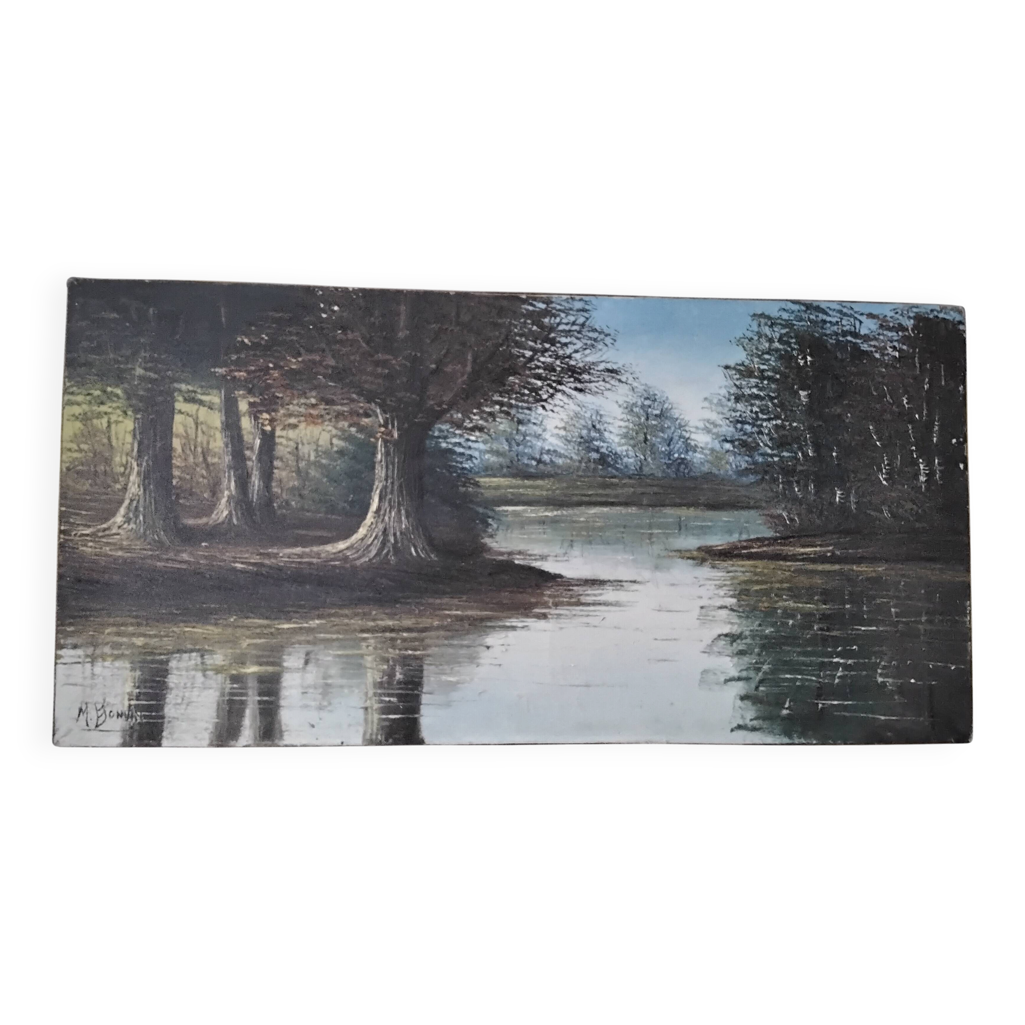 Vintage painting signed M. Bonvin