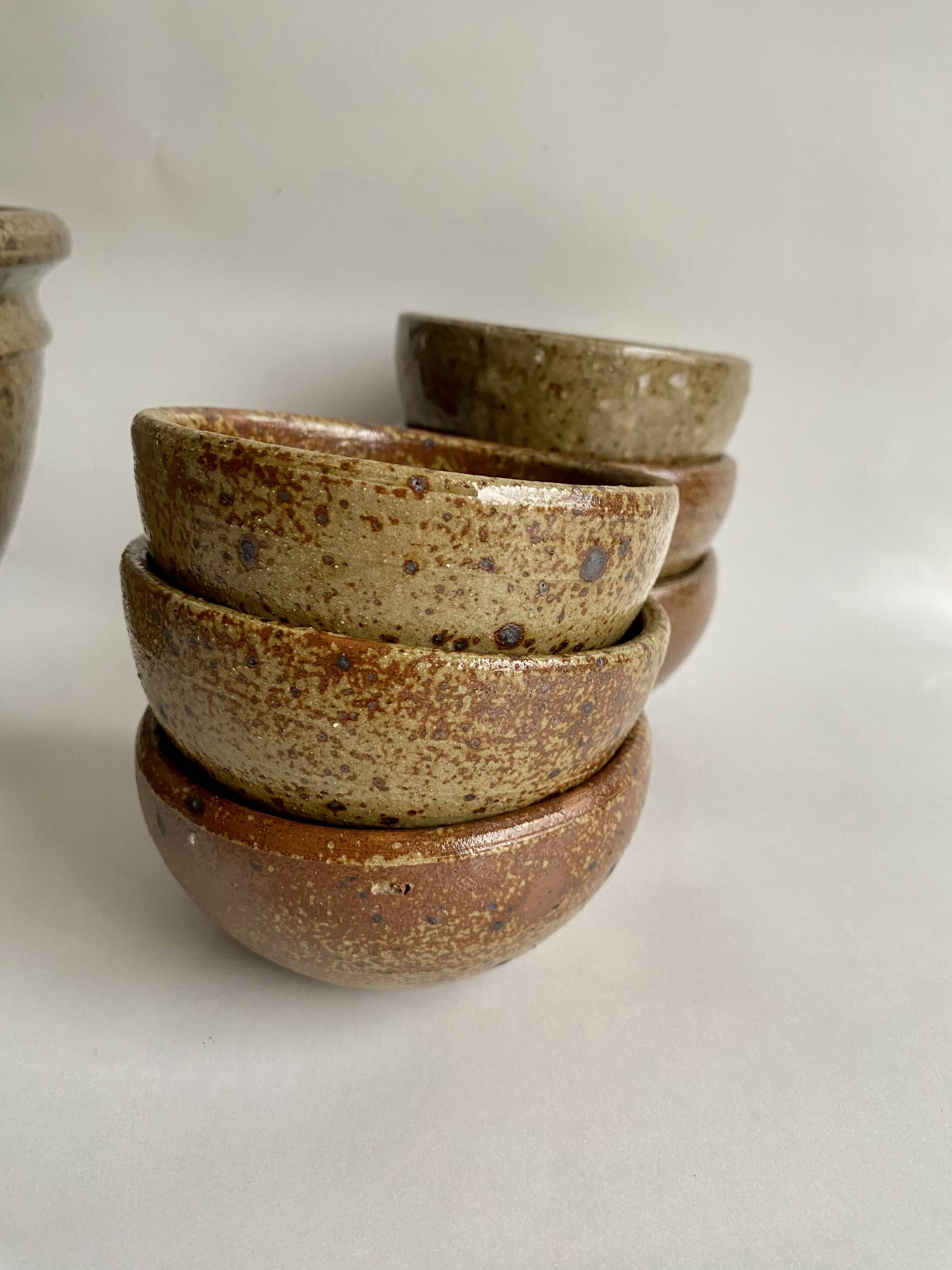 Plat & 6 bols Fernand Baudat 1960